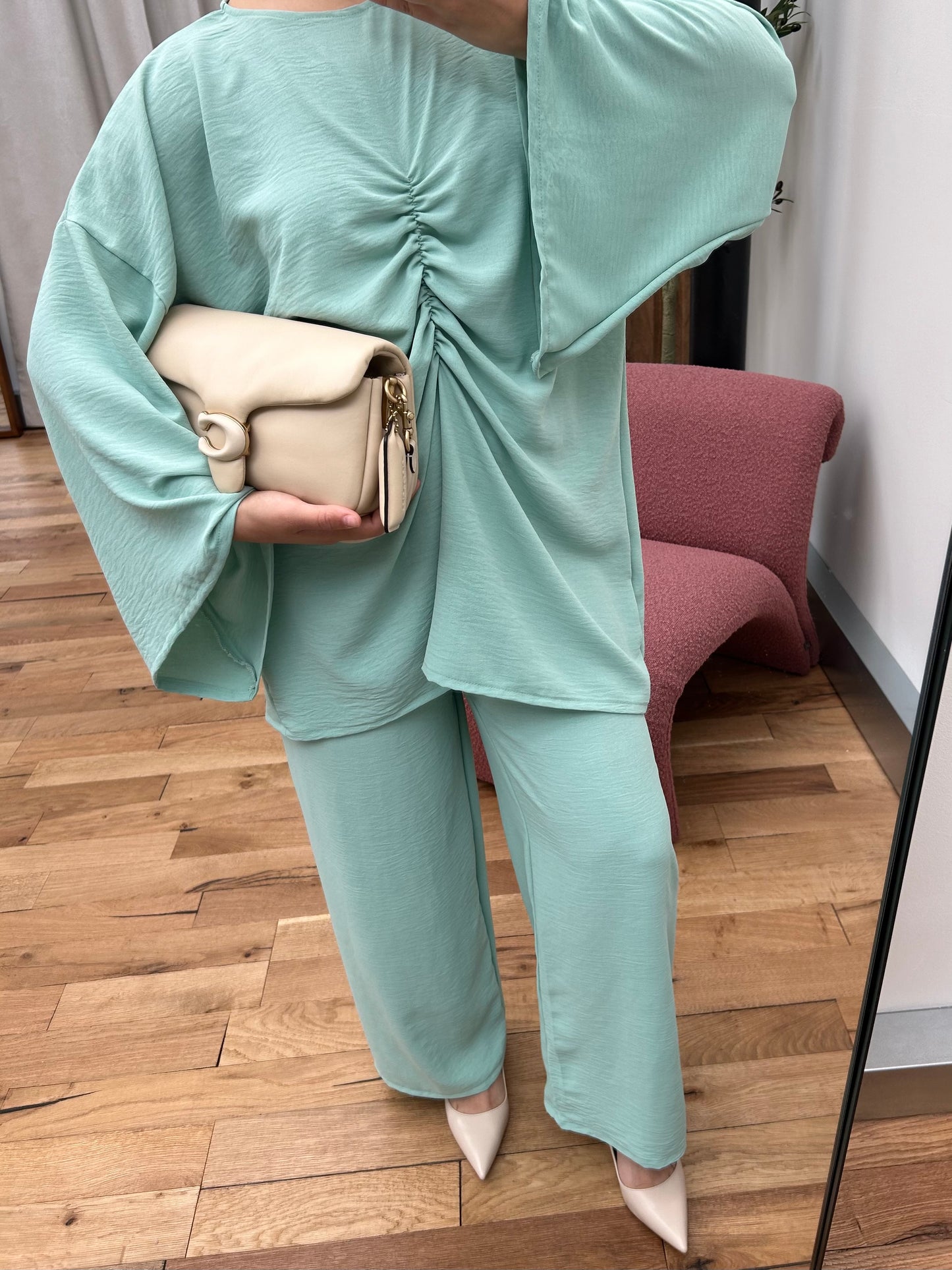 Pastel Green Drawn Co-Ord