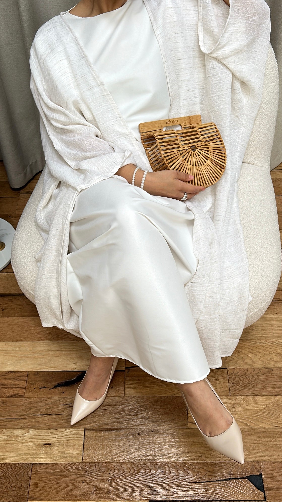 Textured Linen Abaya Set