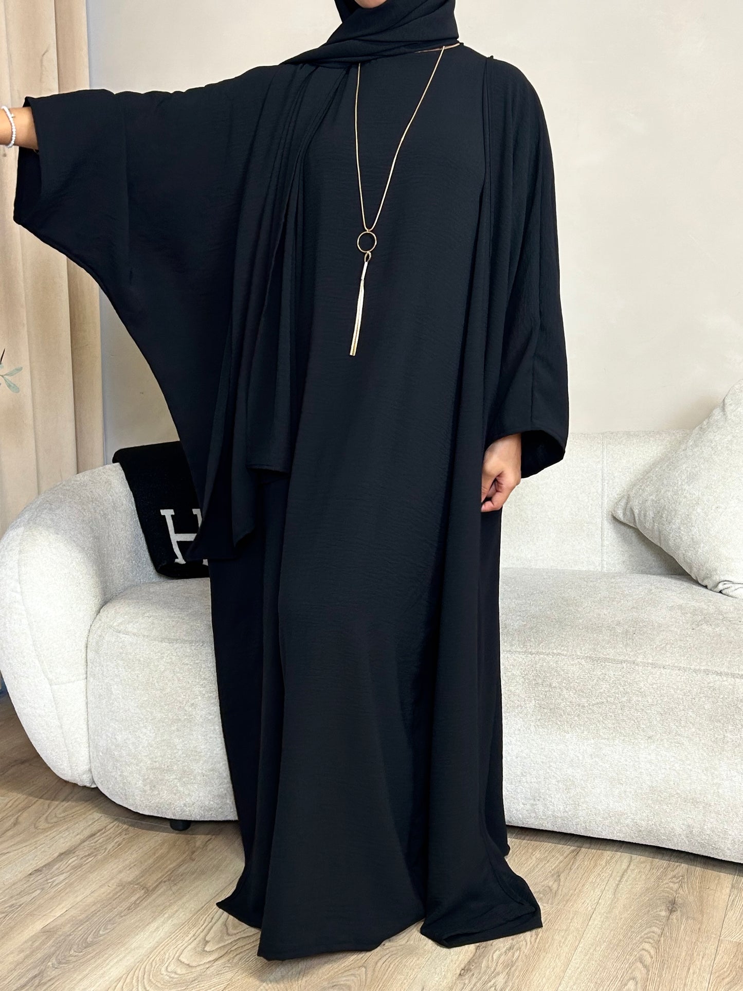 Black Batwing Essential Abaya