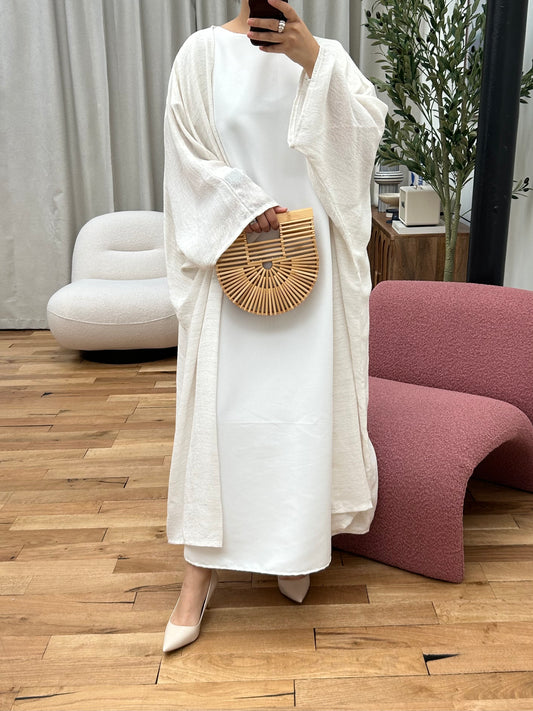 Textured Linen Abaya Set