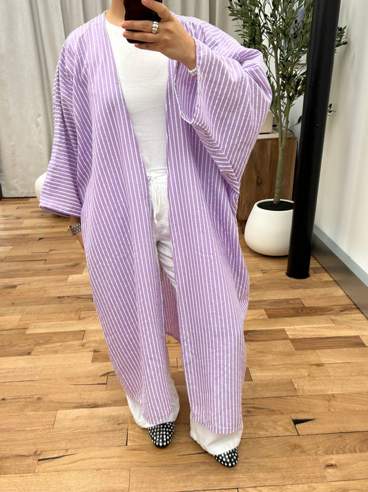 Strippy Lilac Kimono
